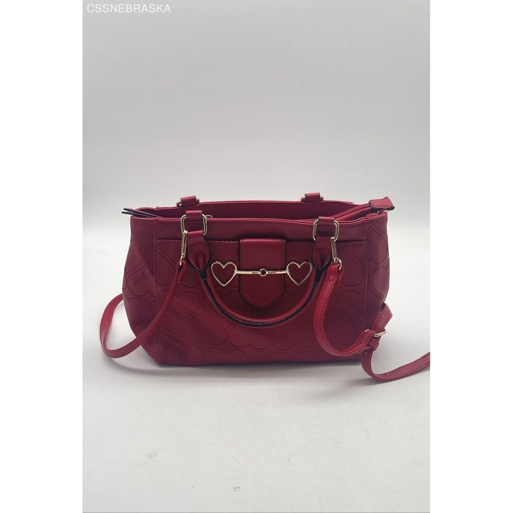Juicy Couture Red Love Is Juicy Satchel - Hearts in Cool Red